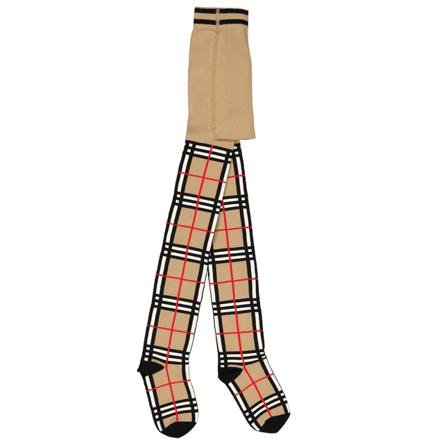 Burberry Kids Girls Tights Beige Burberry Kids Girls Tights Beige