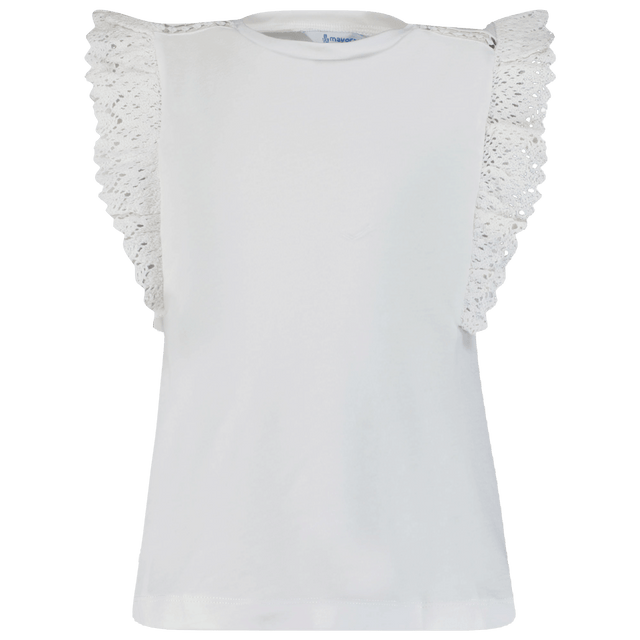 Mayoral Kids Girls T-Shirt Off White Mayoral Kids Girls T-Shirt Off White