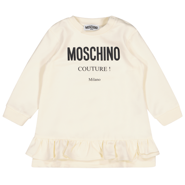 Moschino Baby Girls Dress Off White Moschino Baby Girls Dress Off White
