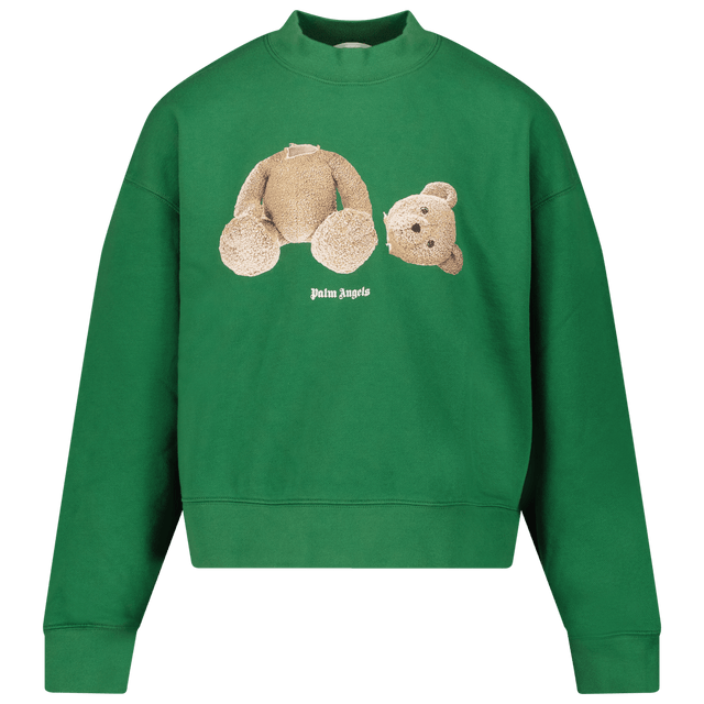 Palm Angels Kids Boys Sweater Green Palm Angels Kids Boys Sweater Green
