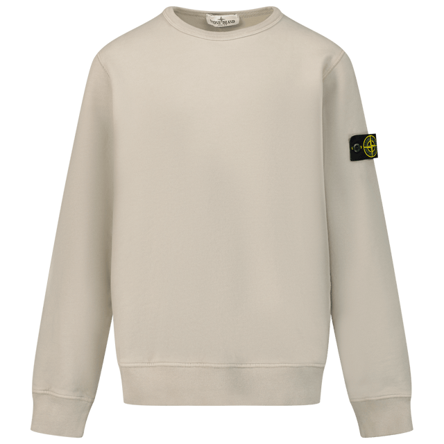 Stone Island Kids Boys Sweater Beige Stone Island Kinder Jongens Trui Beige - Superstellar