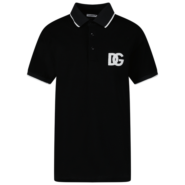 Dolce & Gabbana Kids Boys Polo Black Dolce & Gabbana Kids Boys Polo Black