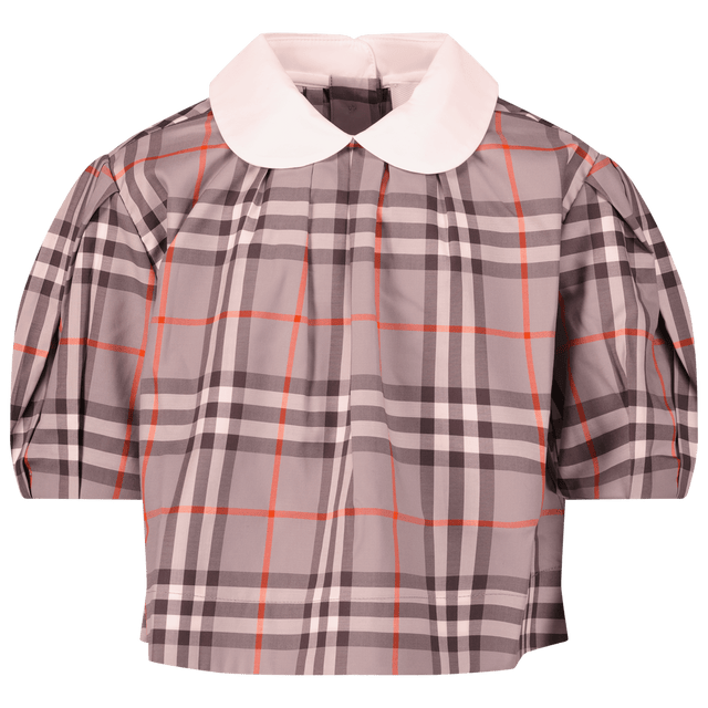 Burberry Kids Girls Blouse Grey Burberry Kids Girls Blouse Grey