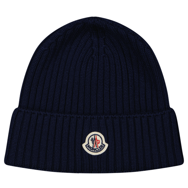 Moncler Kids Unisex Bonnet Navy Moncler Kinder Unisex Muts Navy - Superstellar