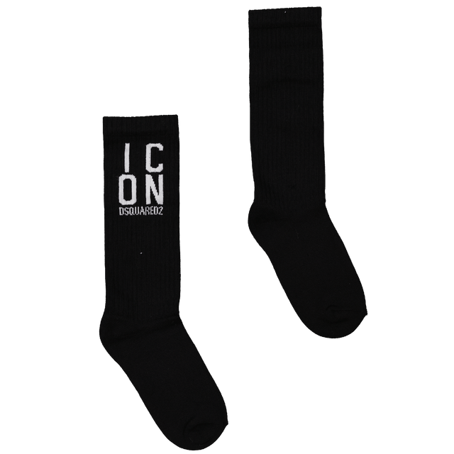Dsquared2 Kids Unisex Socks Black Dsquared2 Kids Unisex Socks Black