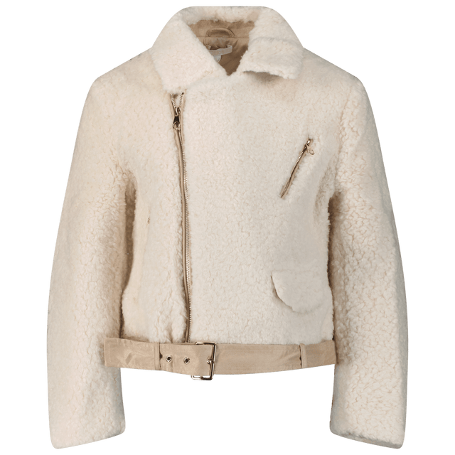 Chloe Kids Girls Coat Off White Chloe Kids Girls Coat Off White