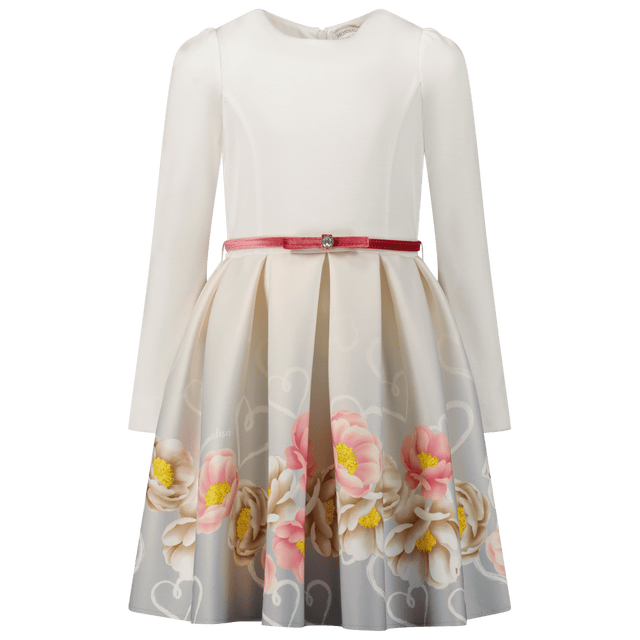 MonnaLisa Kids Girls Dress Off White MonnaLisa Kids Girls Dress Off White