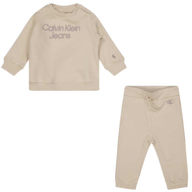 Calvin Klein Baby Unisex Jogsuit Off White Calvin Klein Baby Unisex Jogsuit Off White