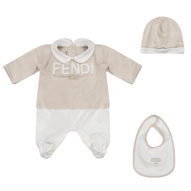 Fendi Baby Unisex Bodysuit Beige Fendi Baby Unisex Bodysuit Beige