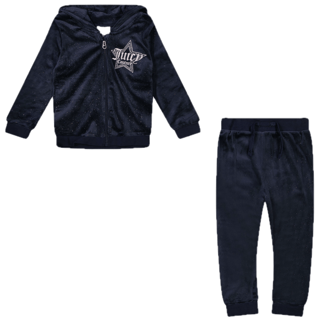 Juicy Couture Kids Girls Jogsuit Navy Juicy Couture Kids Girls Jogsuit Navy