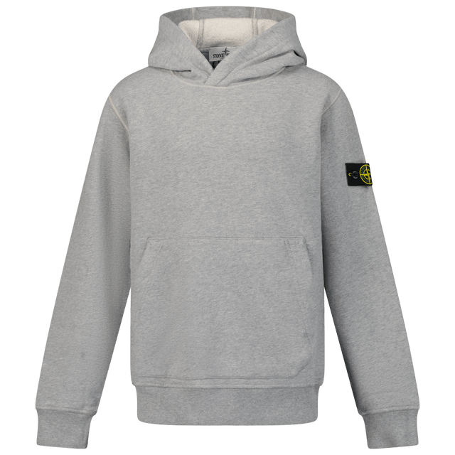 Stone Island Kids Boys Sweater Light Gray Stone Island Kinder Jongens Trui Licht Grijs - Superstellar