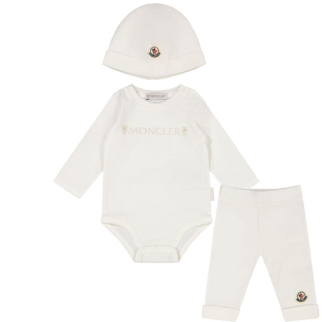 Moncler Baby Unisex Set in White Moncler Baby Unisex Set in White