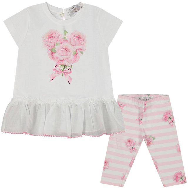 MonnaLisa Baby Girls Set in White MonnaLisa Baby Girls Set in White