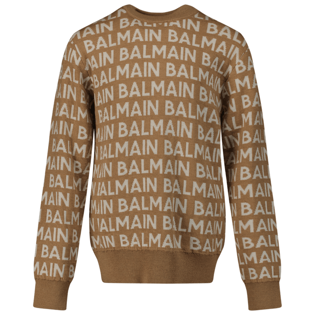 Balmain Kids Boys Sweater Beige Balmain Kids Boys Sweater Beige
