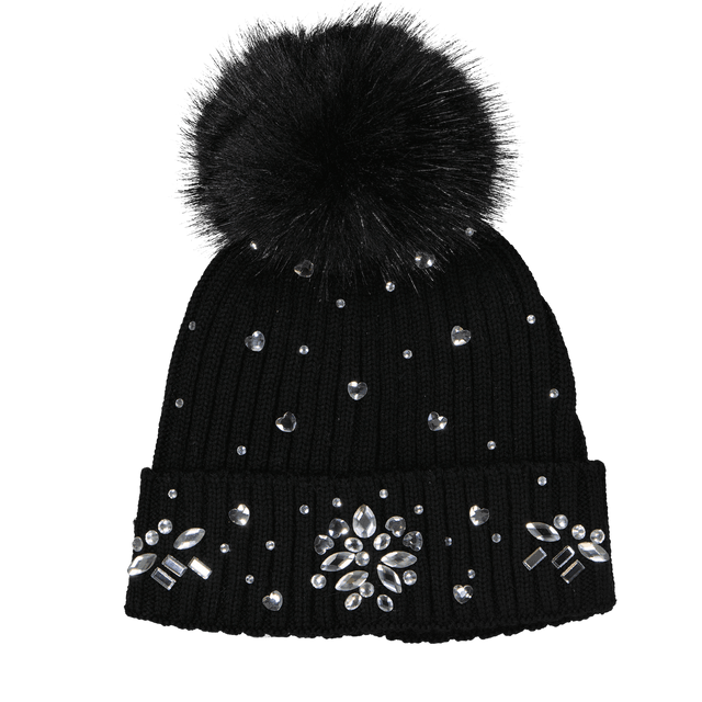 MonnaLisa Kids Girls Bonnet Black MonnaLisa Kinder Meisjes Muts Zwart - Superstellar