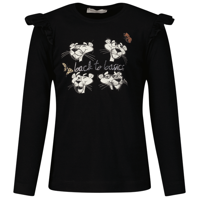 MonnaLisa Kids Girls T-Shirt Black MonnaLisa Kids Girls T-Shirt Black