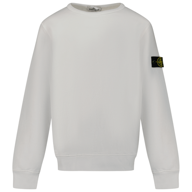 Stone Island Kids Boys Sweater Off White Stone Island Kinder Jongens Trui Off White - Superstellar