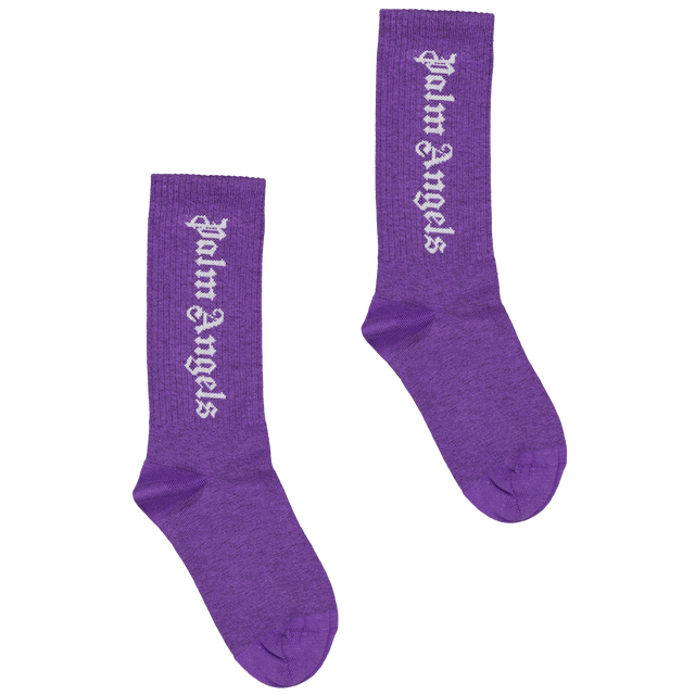 Palm Angels Kids Boys Socks Purple Palm Angels Kids Boys Socks Purple