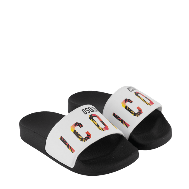 Dsquared2 Kids Unisex Flip-Flops White Dsquared2 Kids Unisex Flip-Flops White