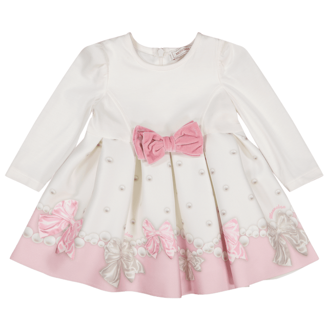 MonnaLisa Baby Girls Dress Off White MonnaLisa Baby Girls Dress Off White
