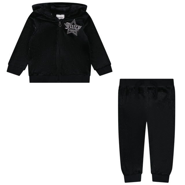 Juicy Couture Kids Girls Jogsuit Black Juicy Couture Kids Girls Jogsuit Black