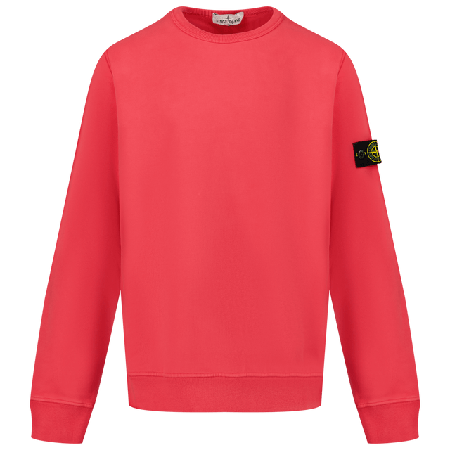Stone Island Kids Boys Sweater Red Stone Island Kinder Jongens Trui Rood - Superstellar