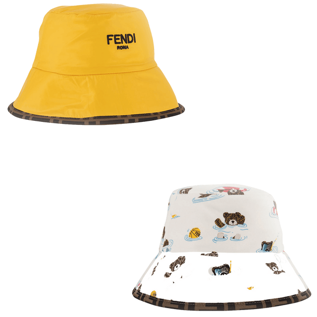 Fendi Baby Unisex Hat Yellow Fendi Baby Unisex Hat Yellow