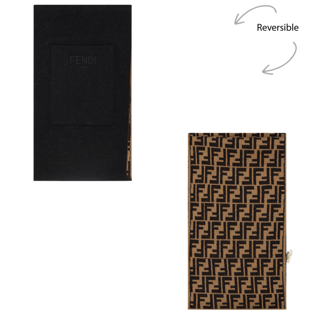 Fendi Kids Unisex Scarf Black Fendi Kids Unisex Scarf Black