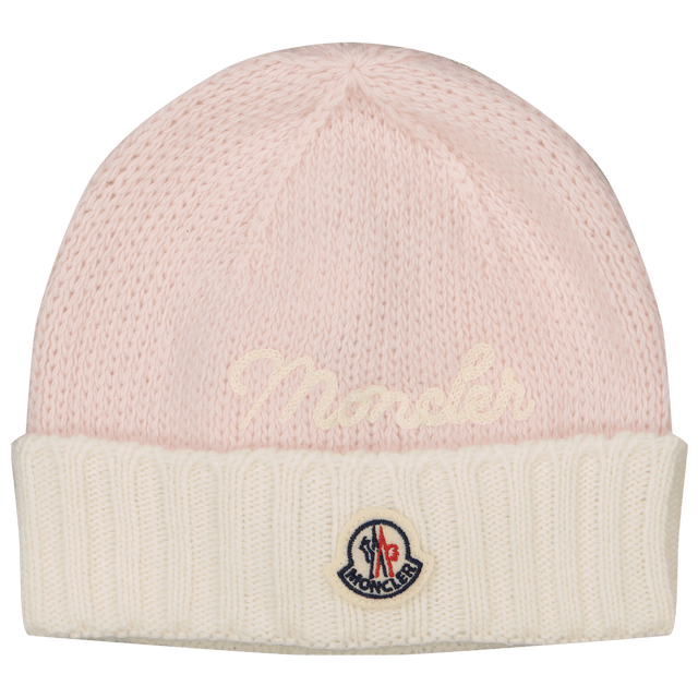 Moncler Baby Girls Bonnet Light Pink Moncler Baby Meisjes Muts Licht Roze - Superstellar