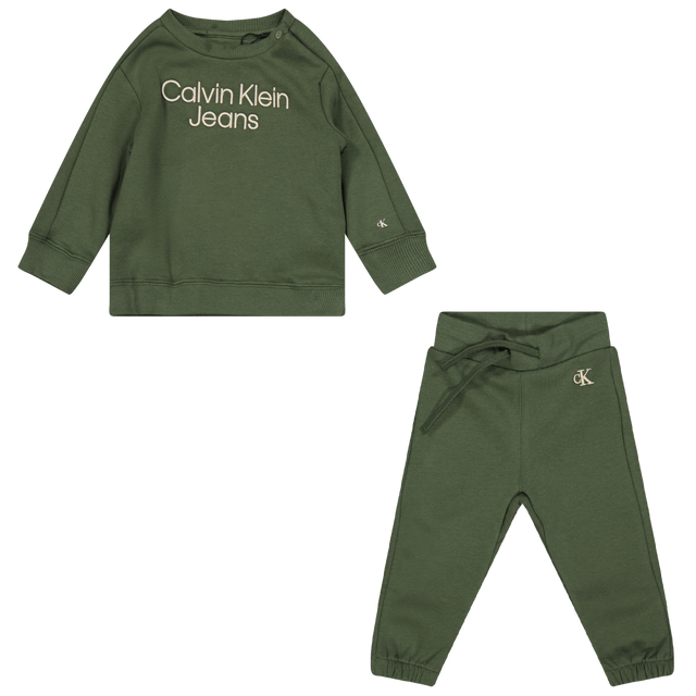 Calvin Klein Baby Unisex Jogsuit Green Calvin Klein Baby Unisex Jogsuit Green