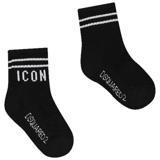 Dsquared2 Baby Unisex Socks Black Dsquared2 Baby Unisex Socks Black