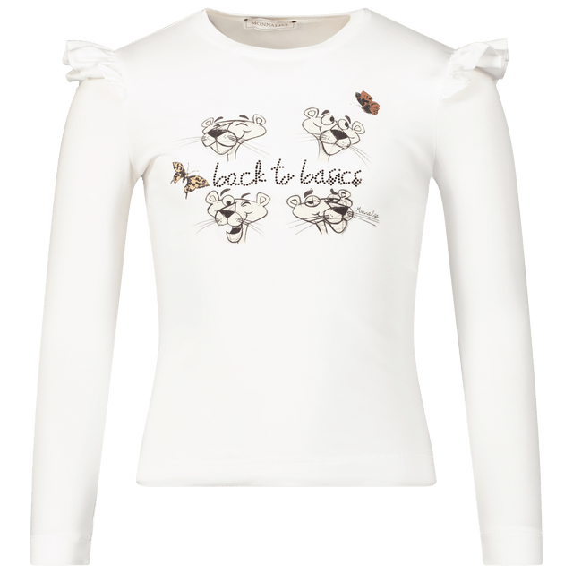 MonnaLisa Kids Girls T-Shirt Off White MonnaLisa Kids Girls T-Shirt Off White