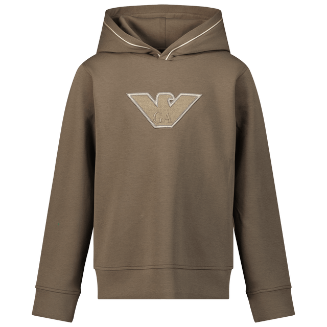 Armani Kids Boys Sweater Taupe Armani Kids Boys Sweater Taupe
