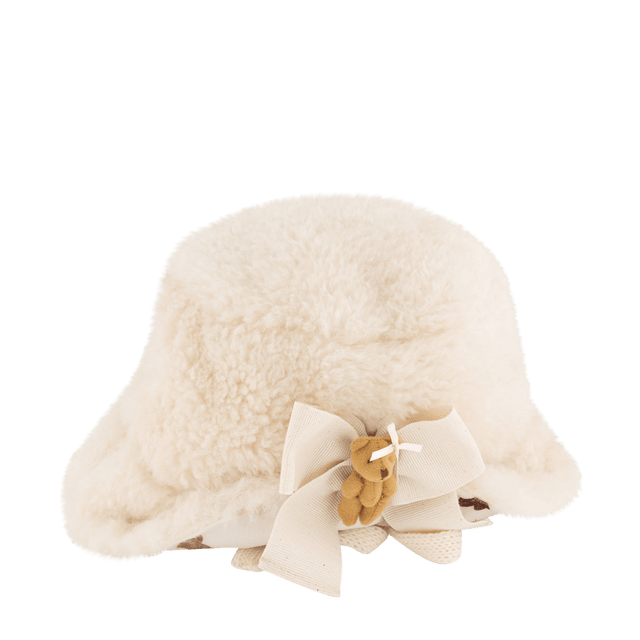 MonnaLisa Baby Girls Hat Light Beige MonnaLisa Baby Girls Hat Light Beige