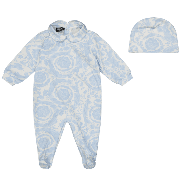 Versace Baby Unisex Playsuit Light Blue Versace Baby Unisex Playsuit Light Blue