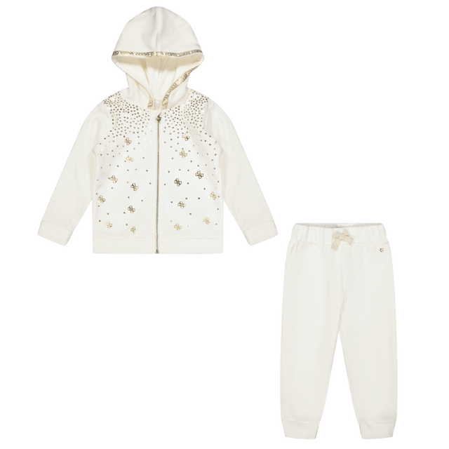 Guess Kids Girls Jogsuit Off White Guess Kids Girls Jogsuit Off White