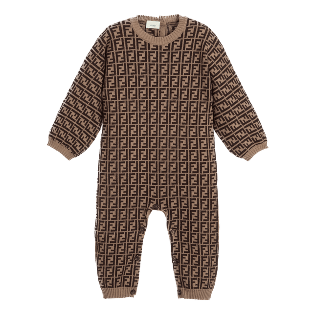 Fendi Baby Unisex Bodysuit Brown Fendi Baby Unisex Bodysuit Brown