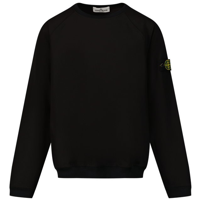 Stone Island Kids Boys Sweater Black Stone Island Kinder Jongens Trui Zwart - Superstellar