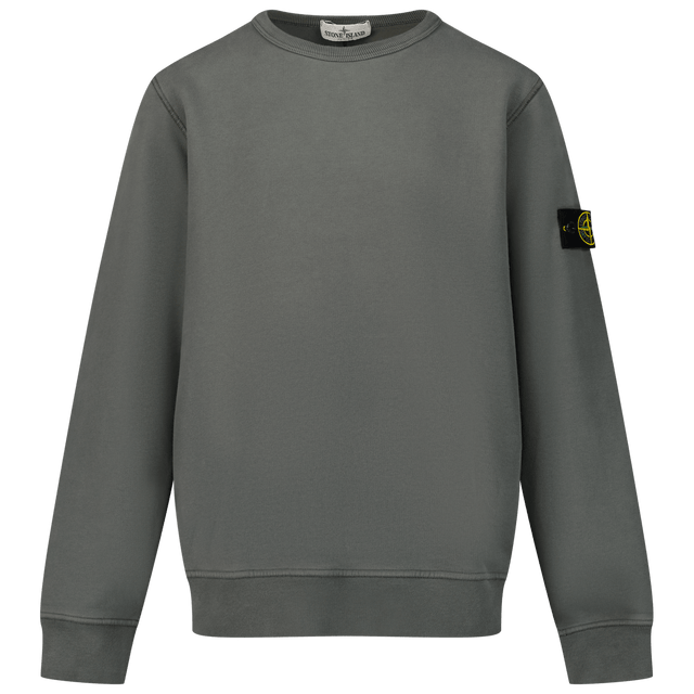Stone Island Kids Boys Sweater Anthracite Stone Island Kinder Jongens Trui Antraciet - Superstellar