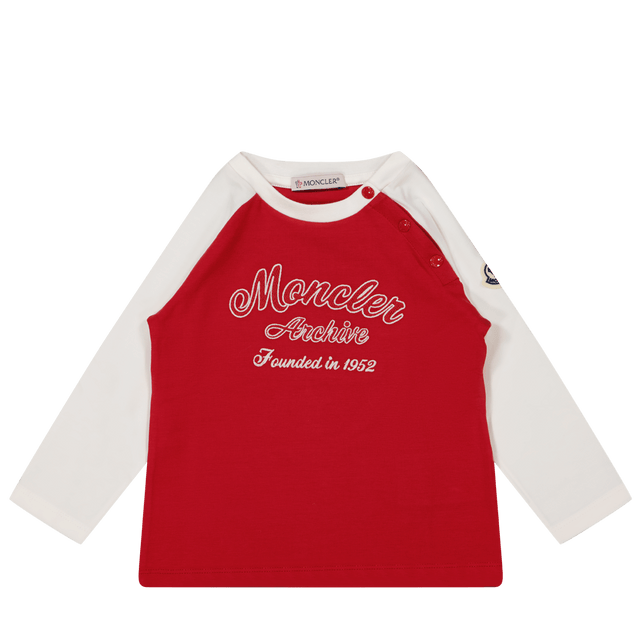 Moncler Baby Boys T-Shirt Red Moncler Baby Jongens T-Shirt Rood - Superstellar