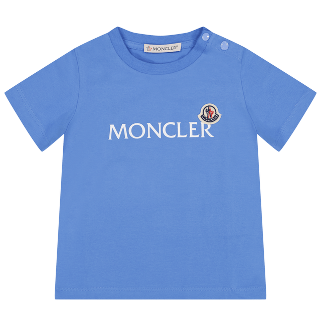 Moncler Baby Unisex T-Shirt Light Blue Moncler Baby Unisex T-Shirt Licht Blauw - Superstellar