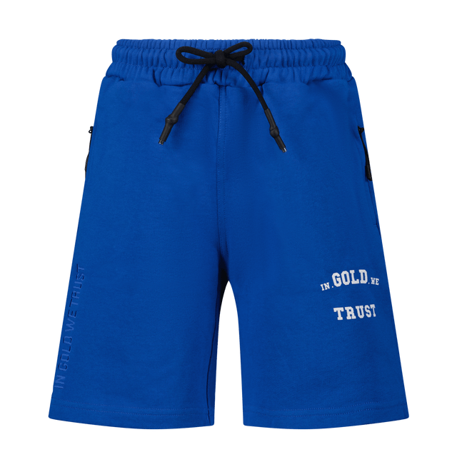 In Gold We Trust Kids Unisex Shorts Cobalt Blue In Gold We Trust Kids Unisex Shorts Cobalt Blue