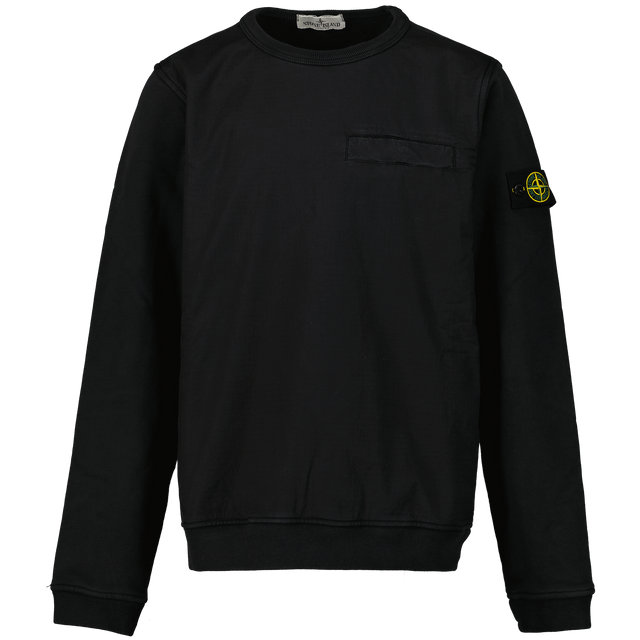 Stone Island Kids Boys Sweater Black Stone Island Kinder Jongens Trui Zwart - Superstellar