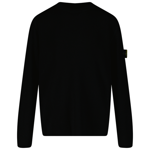Stone Island Kids Boys Sweater Black Stone Island Kinder Jongens Trui Zwart - Superstellar