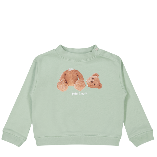 Palm Angels Baby Girls Sweater Light Green Palm Angels Baby Girls Sweater Light Green