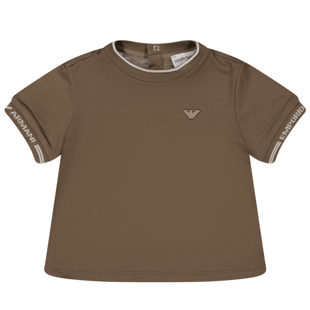 Armani Baby Boys T-Shirt Taupe Armani Baby Boys T-Shirt Taupe