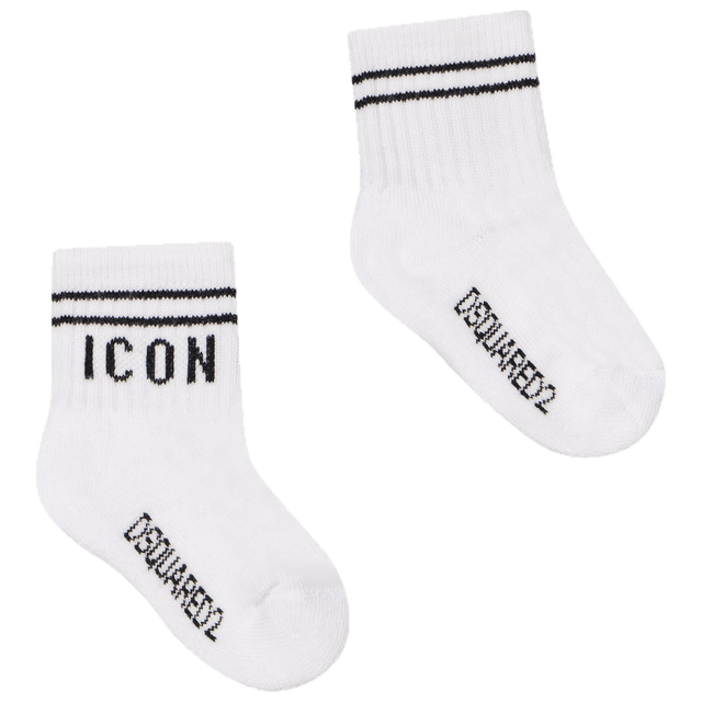 Dsquared2 Baby Unisex Socks White Dsquared2 Baby Unisex Socks White