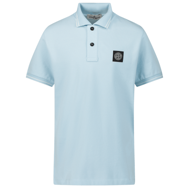 Stone Island Kids Boys Polo Light Blue Stone Island Kinder Jongens Polo Licht Blauw - Superstellar