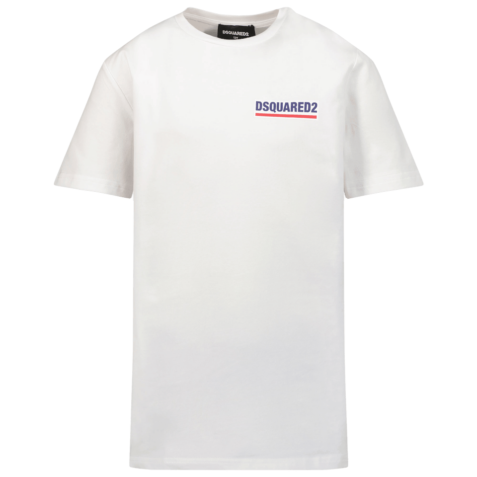 Dsquared2 Kinder Unisex T-Shirt Wit 4Y