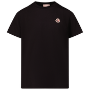 Moncler Kinders Unisex T-Shirt Siyah